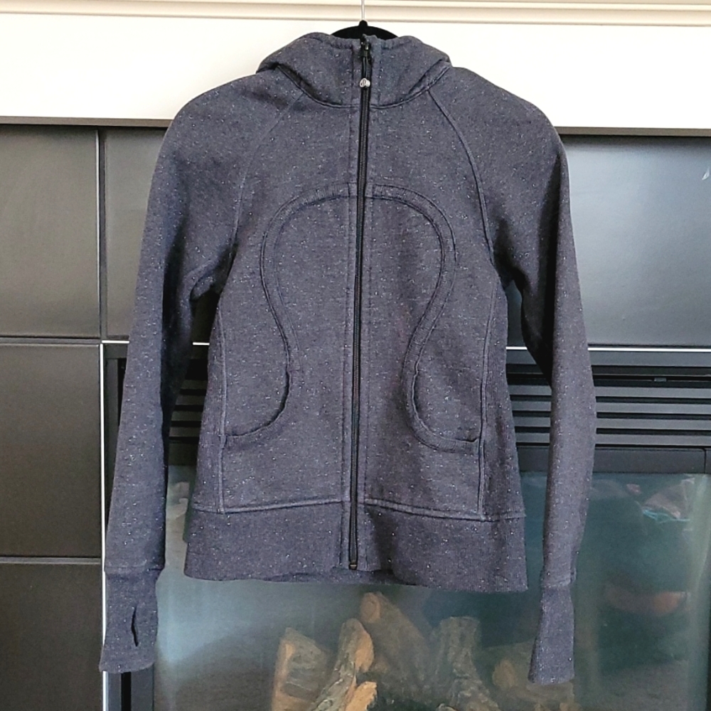 Lululemon Scuba Hoodie Dark gray with silver sparkle Size 4 - Picture 1 of 10